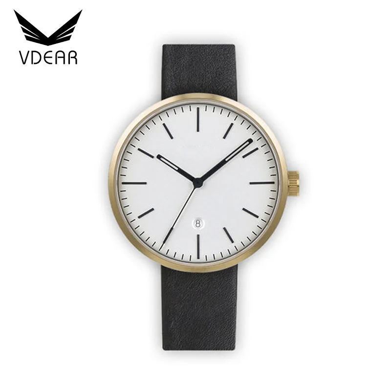 VDEAR - 40mm Lugless leather strap blank watch dials stainless steel case back water proof watch from china others 1