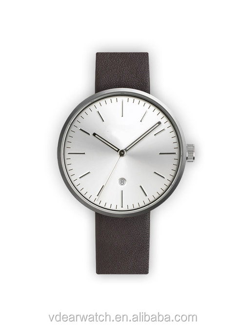 VDEAR - 40mm Lugless leather strap blank watch dials stainless steel case back water proof watch from china others 17