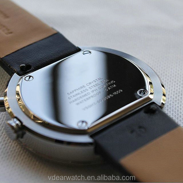 VDEAR - Dark blue dial lugless sapphire crystal watch glass coated mens stainless steel custom chronograph steel watch others 17