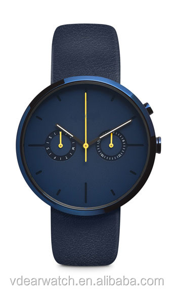 VDEAR - Dark blue dial lugless sapphire crystal watch glass coated mens stainless steel custom chronograph steel watch others 13