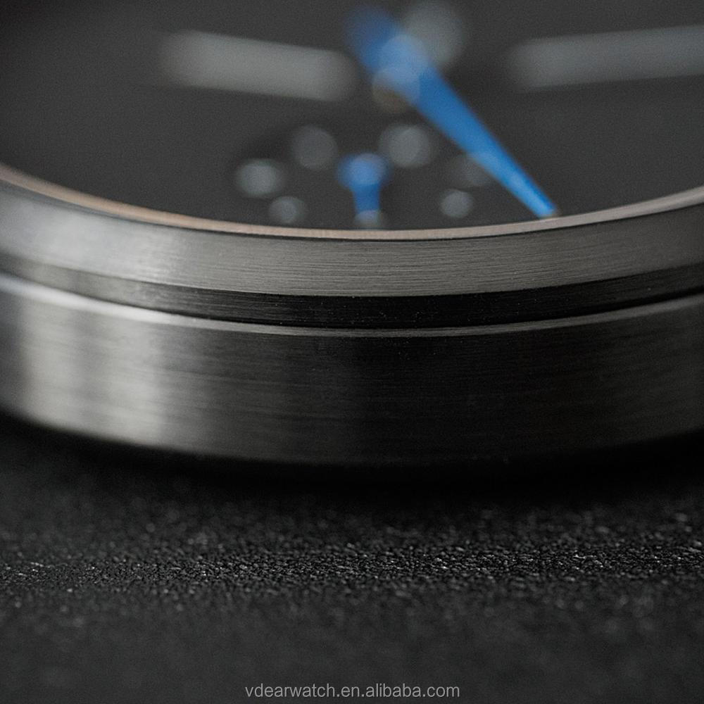 VDEAR - Dark blue dial lugless sapphire crystal watch glass coated mens stainless steel custom chronograph steel watch others 19