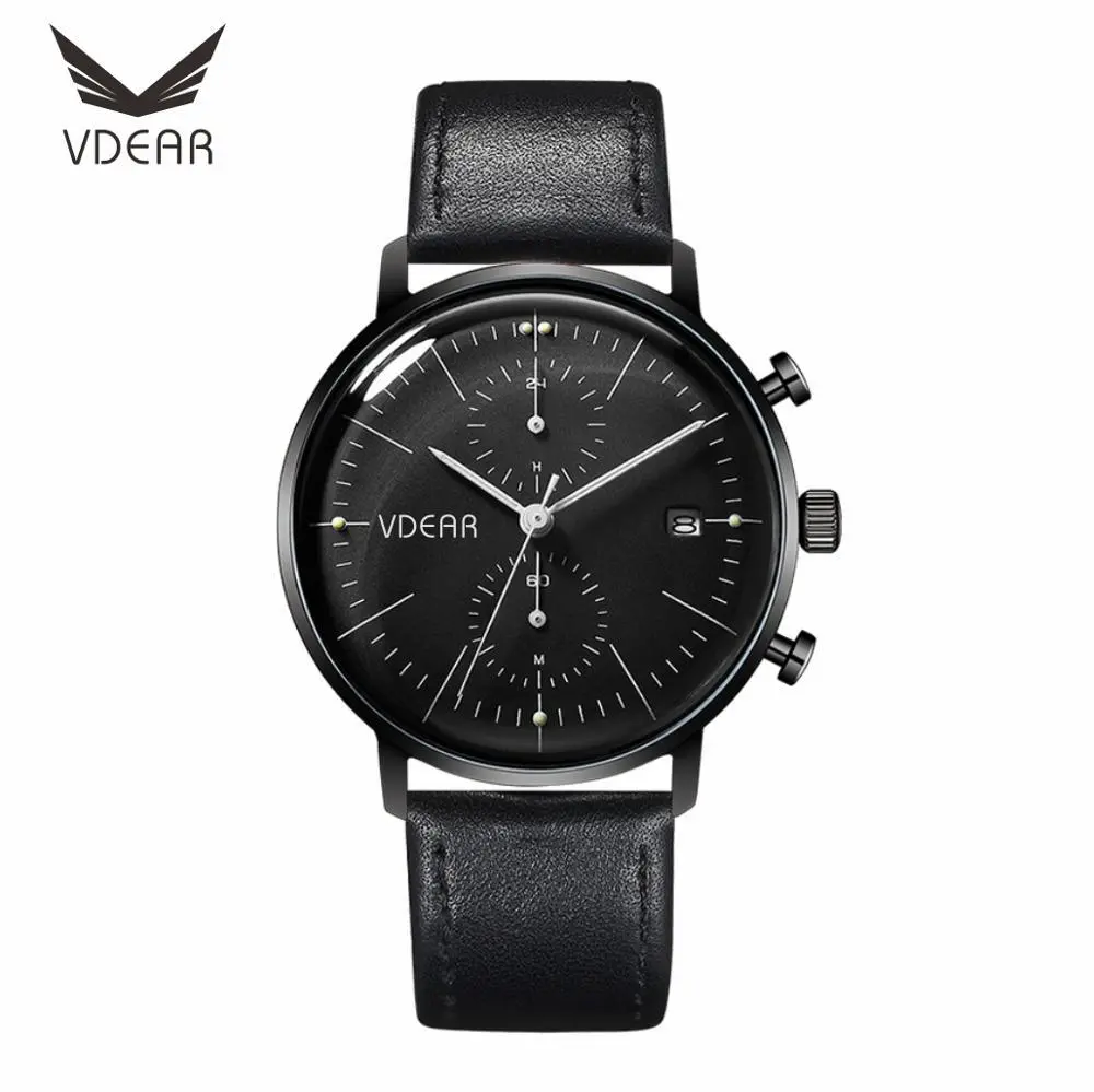 VDEAR - LOW MOQ fashion brand men 3 atm stainless steel case back curved glass watch others 1