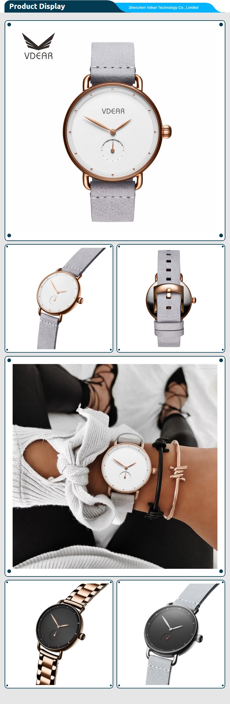 VDEAR - VDEAR Fashion japan movt quartz water resistant watches custom brand women leather watch others 14