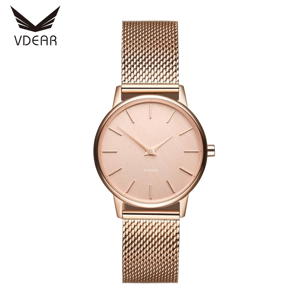 VDEAR - Newest Minimalist Rose Gold Quartz Watch Stainless Steel Watchband Women others 1