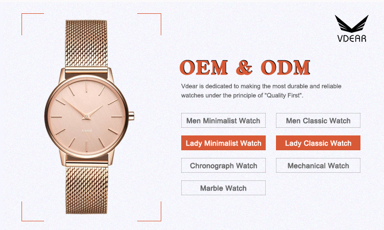 VDEAR - Newest Minimalist Rose Gold Quartz Watch Stainless Steel Watchband Women others 8
