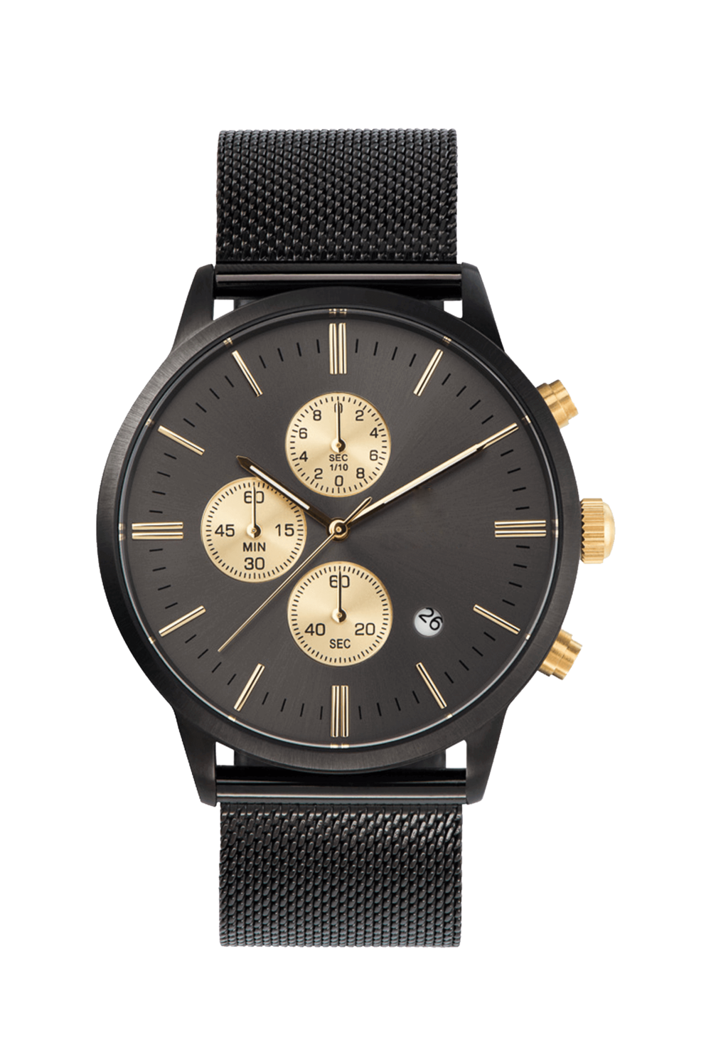 VDEAR – Personalisierbare Herrenuhr mit Ihrem eigenen Logo, schlichter Chronograph, goldene Lünette, japanisches Quarzwerk, weitere Modelle 15