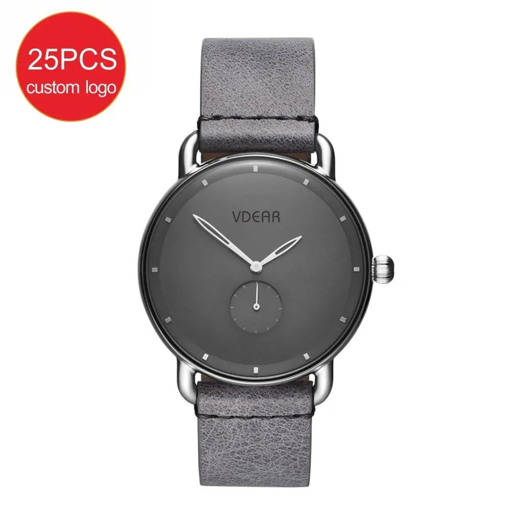 VDEAR – Minimalistische Armbanduhr mit niedrigem Mindestbestellwert, Ledergehäuse, japanischem Uhrwerk und Edelstahlgehäuseboden, SR626SW, Damenuhr. 1