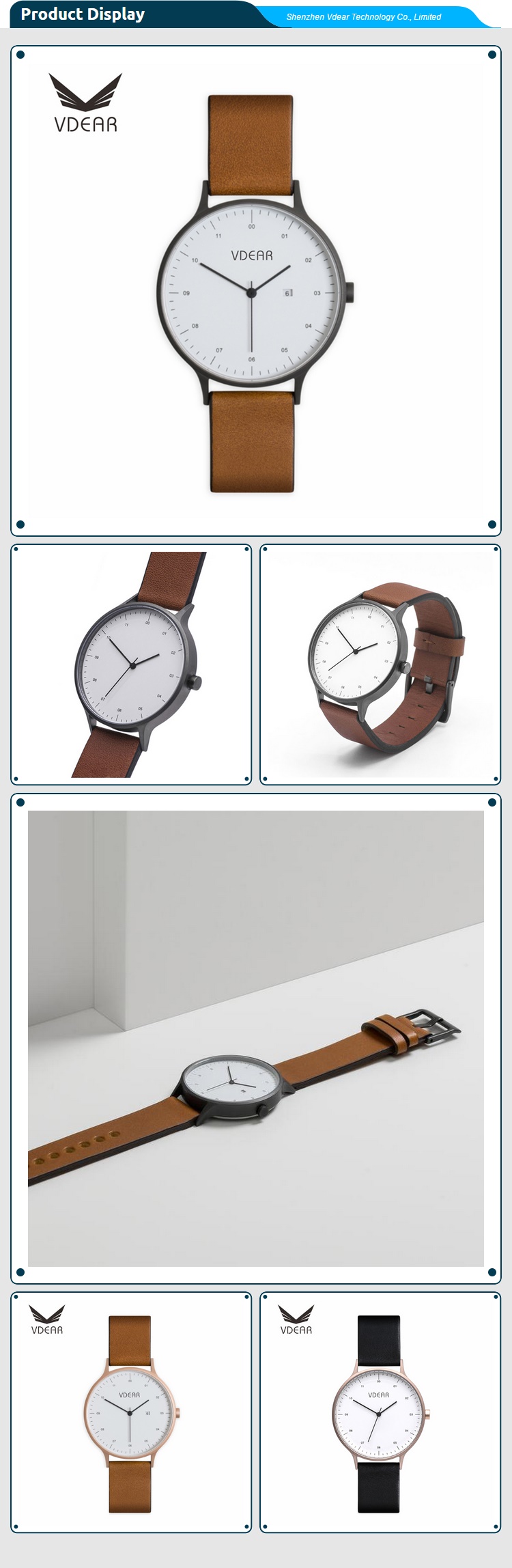 VDEAR - Orologi da polso al quarzo minimalisti da uomo, orologi da polso al quarzo ... 14