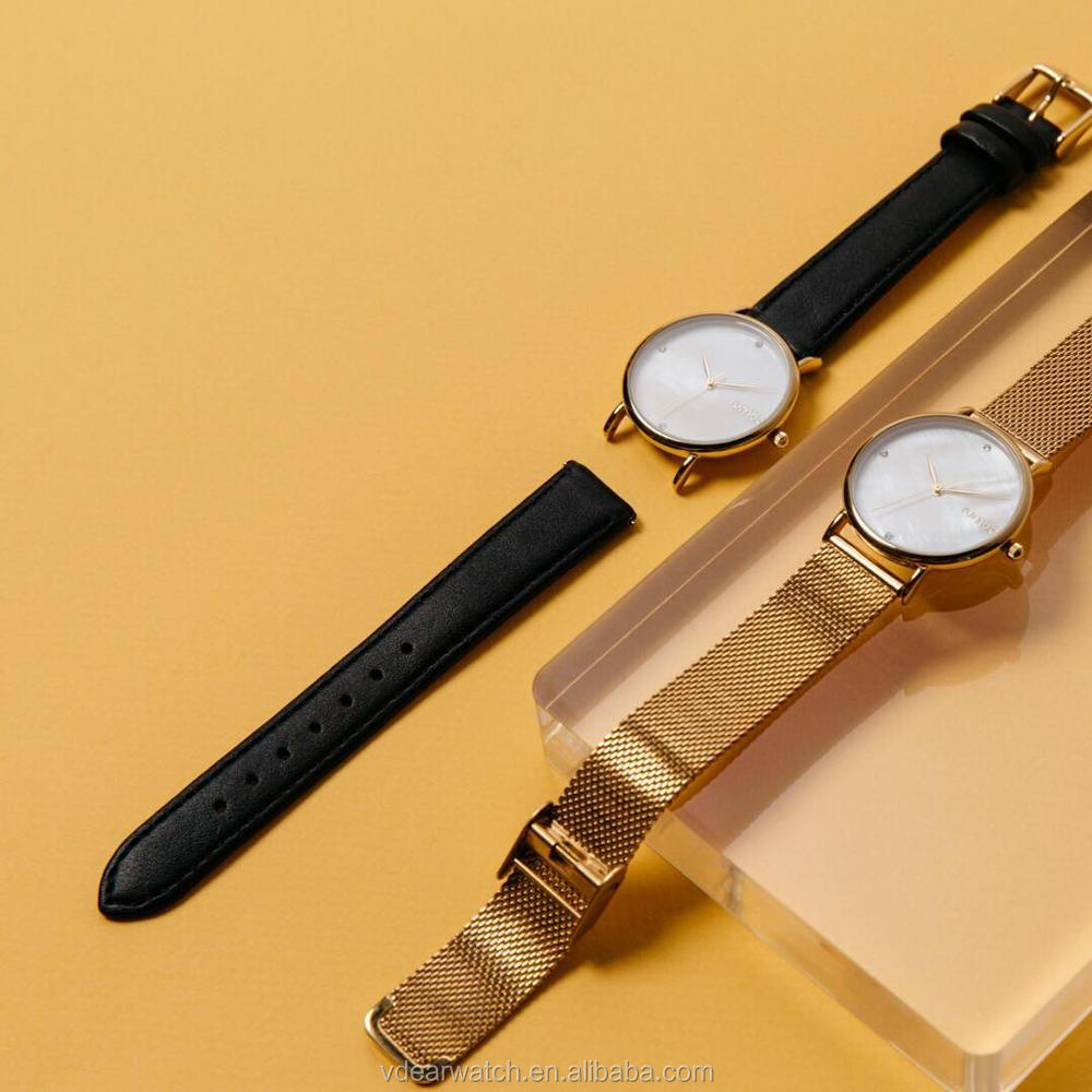 VDEAR - Goldlish mother of pearl dial custom japan movt quartz watch stainless steel bezel watches ladies others 23