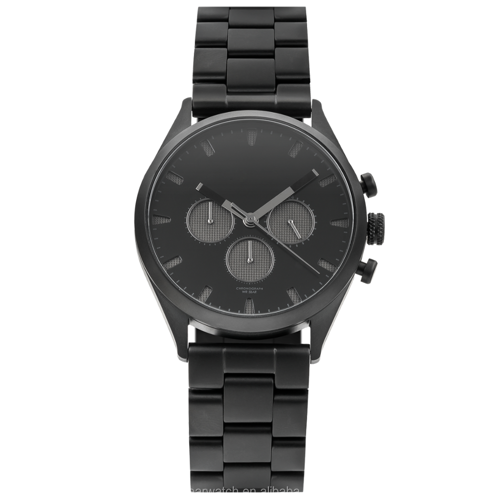 VDEAR - Orologi cronografi economici da uomo di lusso in acciaio inossidabile con catena, logo personalizzato e altri 9