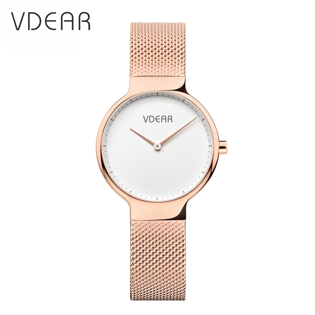 VDEAR - Small size mesh strap beautiful ladies watch quartz women rose gold Lady Quartz Watch 1