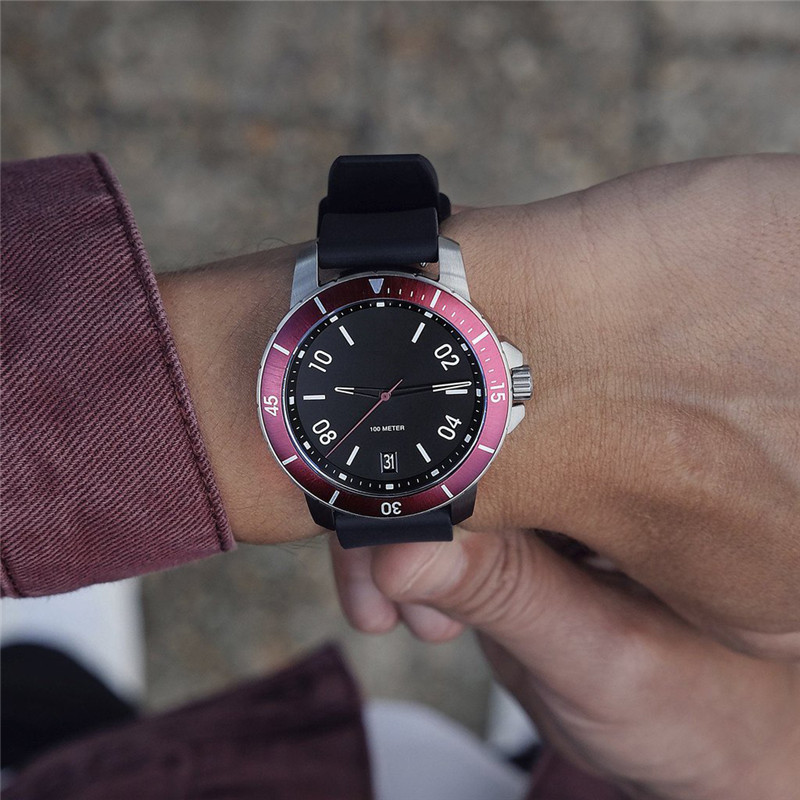 VDEAR - 5 ATM water resistant stainless steel 316L watch case luxury men wrist quartz brand 20