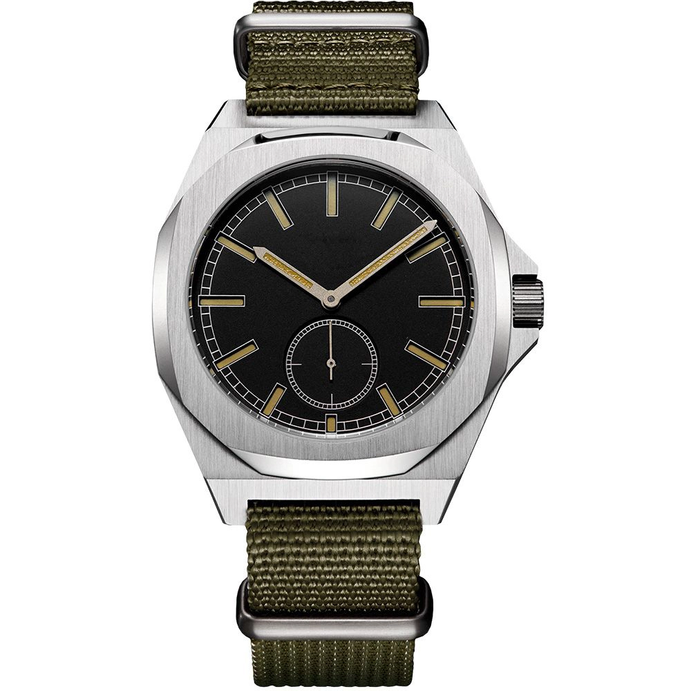 VDEAR - Green Nylon band Japan quartz movt mens luxury minimalist hand watch from china Stainless Steel Style 1