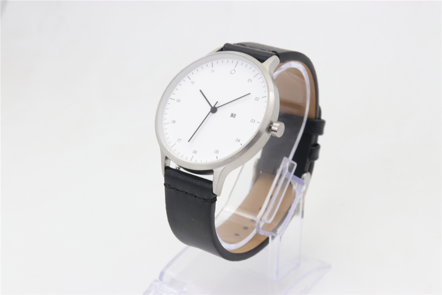 VDEAR - Läderarmband, specialdesignat, privat etikett, minimalistiskt, helt nytt armbandsur för män, 2020, rostfritt stål 12