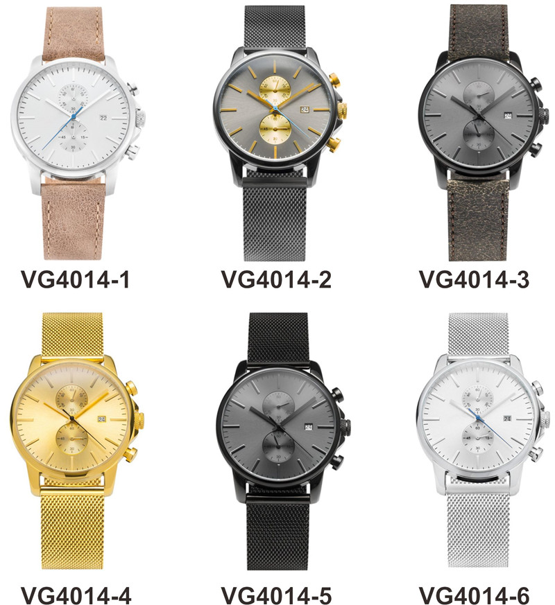 VDEAR - Montre chronographe personnalisable avec cadran imprimé, mouvement japonais, étanche, fond en acier inoxydable et boîtier vierge imprimé. 10