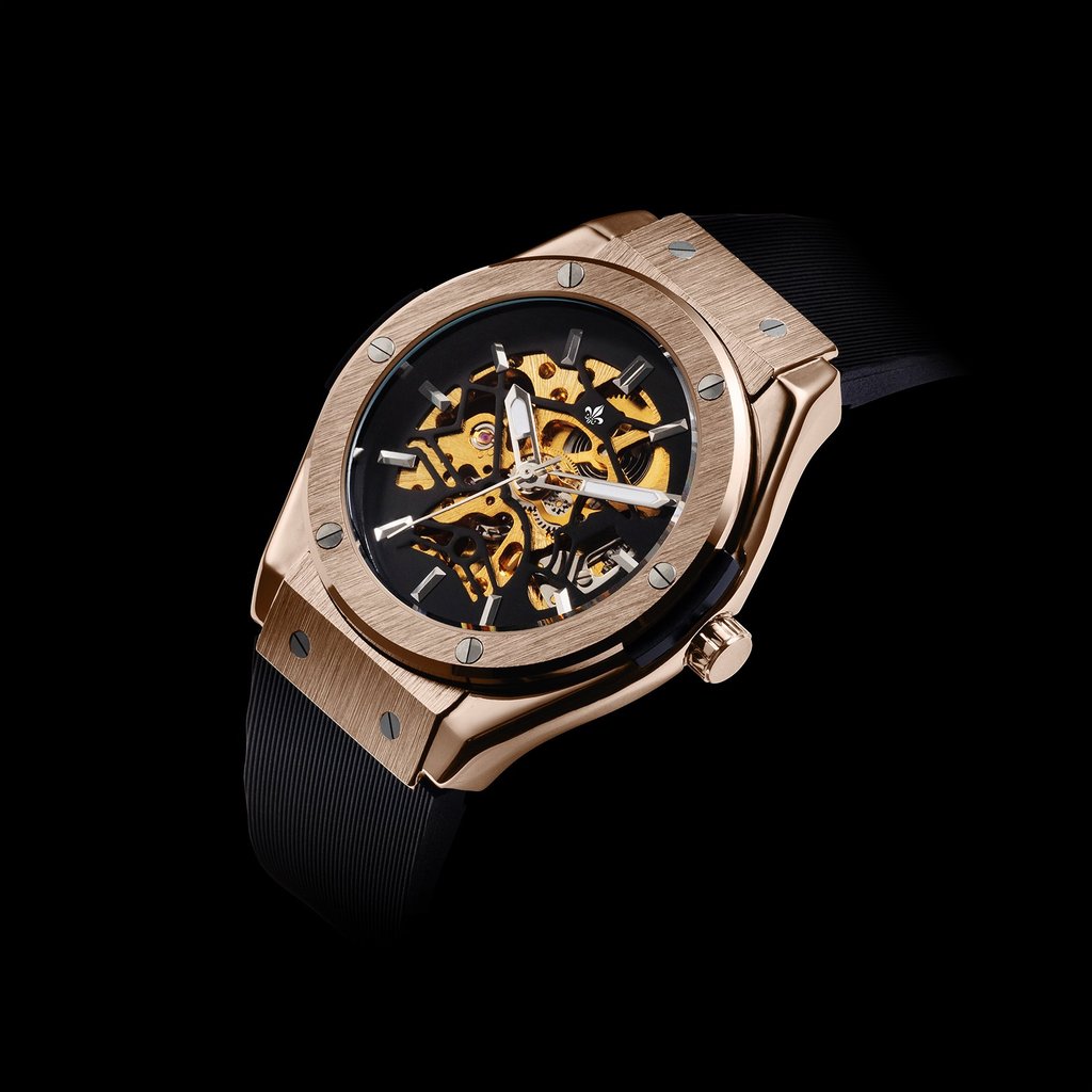 VDEAR - 3 atm stainless steel back luxury watch leather wrist band watch classic automatic watch customized logo Automatic Watch For Men 11