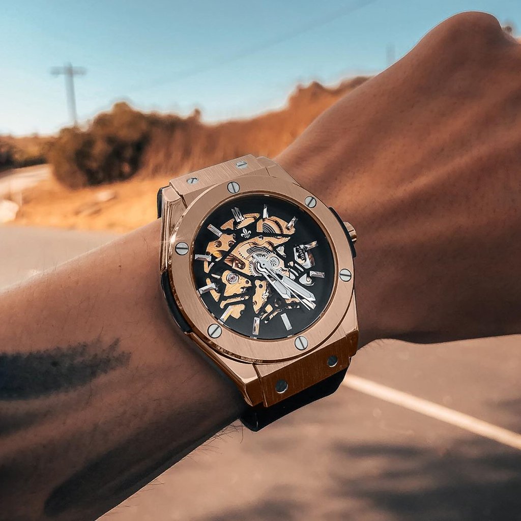 VDEAR - 3 atm stainless steel back luxury watch leather wrist band watch classic automatic watch customized logo Automatic Watch For Men 13