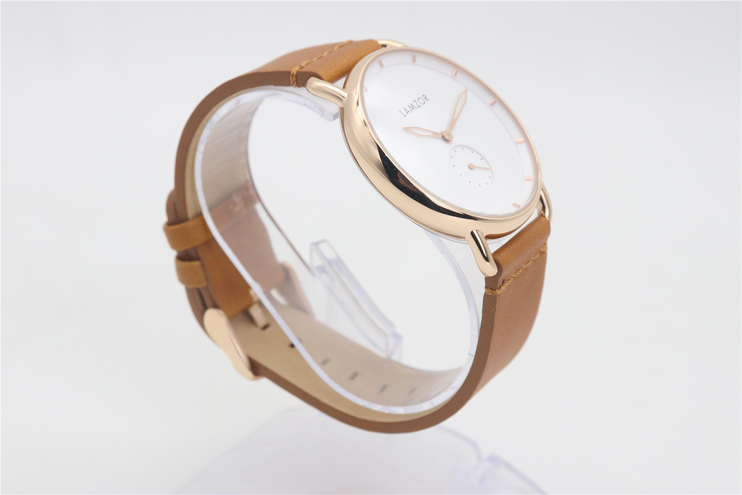 VDEAR - علبة ساعة يد جلدية فاخرة بتصميم بسيط، مصنوعة حسب الطلب، للرجال، من علامة تجارية عالمية، بنمط الفولاذ المقاوم للصدأ 22