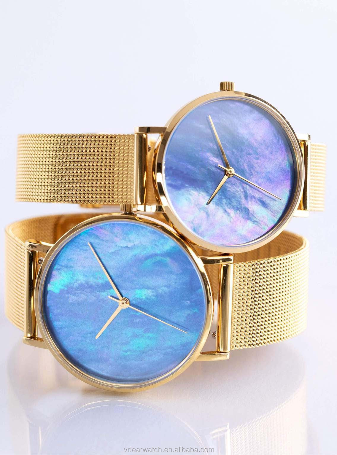 VDEAR - Make your own brand blank watch case minimalist ladies colorful mother of pearl watch dial Fancy Watch 14