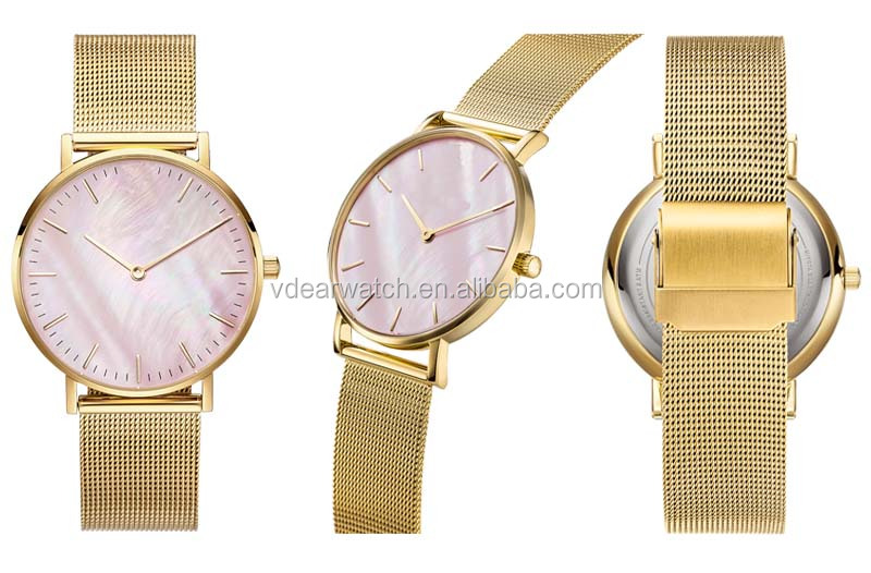 VDEAR - Make your own brand blank watch case minimalist ladies colorful mother of pearl watch dial Fancy Watch 10