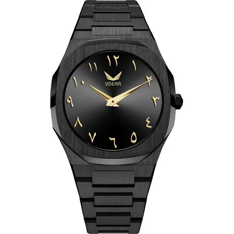 VDEAR – 3 ATM wasserdichte Herrenuhr mit arabischem Zifferblatt, individuell gestaltbar, Luxus-Edelstahluhren 2021 1