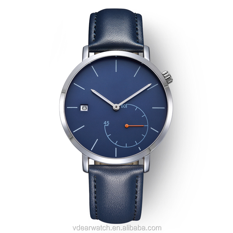 VDEAR - Desain sub-dial unik, jam tangan kuarsa Miyota Jepang untuk pria, jam tangan dengan dial kustom dan tali kulit asli, dan lainnya. 11