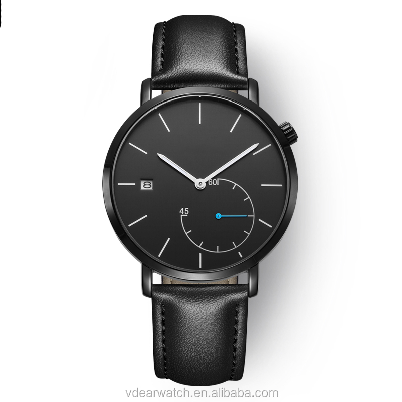 VDEAR - Desain sub-dial unik, jam tangan kuarsa Miyota Jepang untuk pria, jam tangan dengan dial kustom dan tali kulit asli, dan lainnya. 9