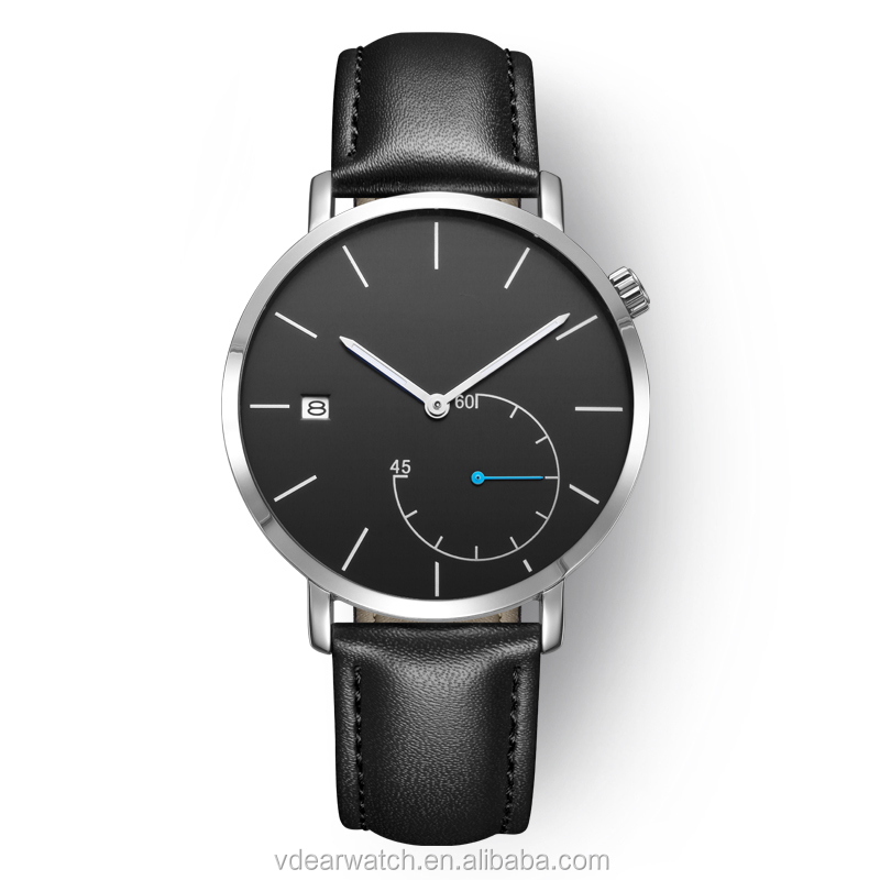 VDEAR - Desain sub-dial unik, jam tangan kuarsa Miyota Jepang untuk pria, jam tangan dengan dial kustom dan tali kulit asli, dan lainnya. 13