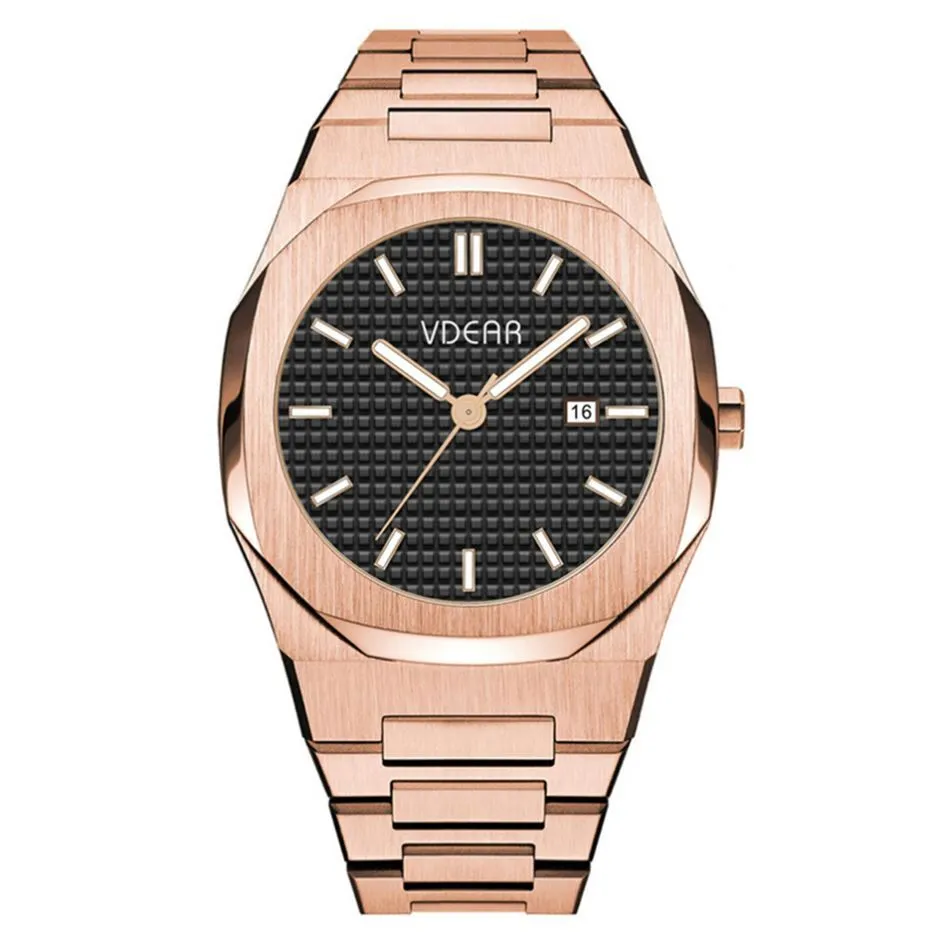 VDEAR - Hoogwaardige roestvrijstalen kast, 3 ATM waterbestendigheid, Japans uurwerk SR626SW, prijs, private label, heren, overige 1