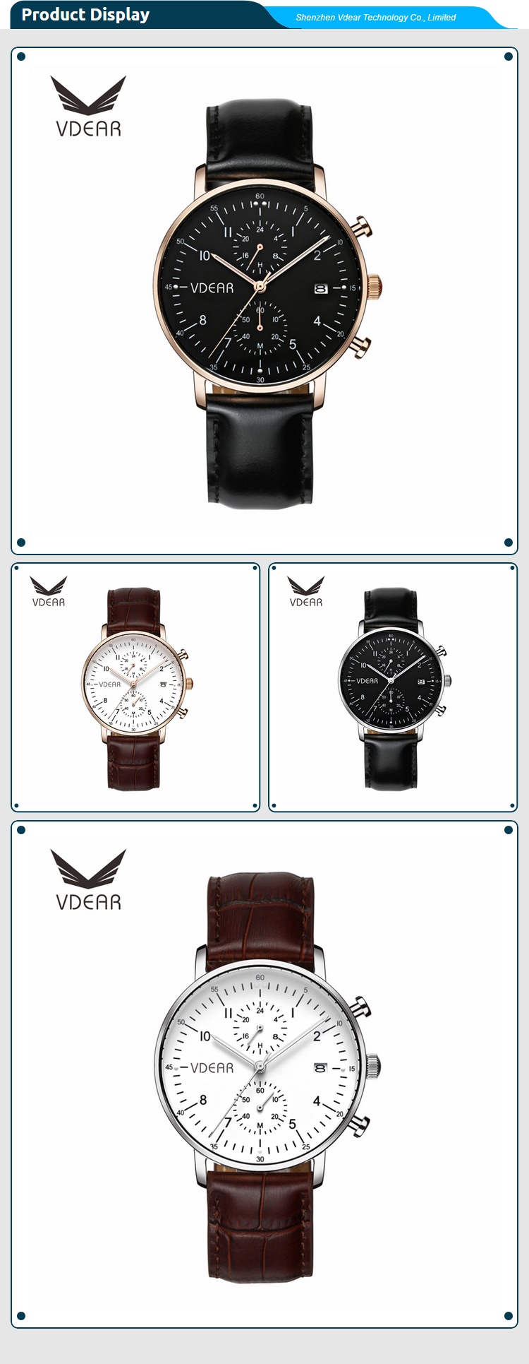 VDEAR - Crocodile leather band 5atm waterproof japan movt quartz custom brand watches men wrist luxury others 14