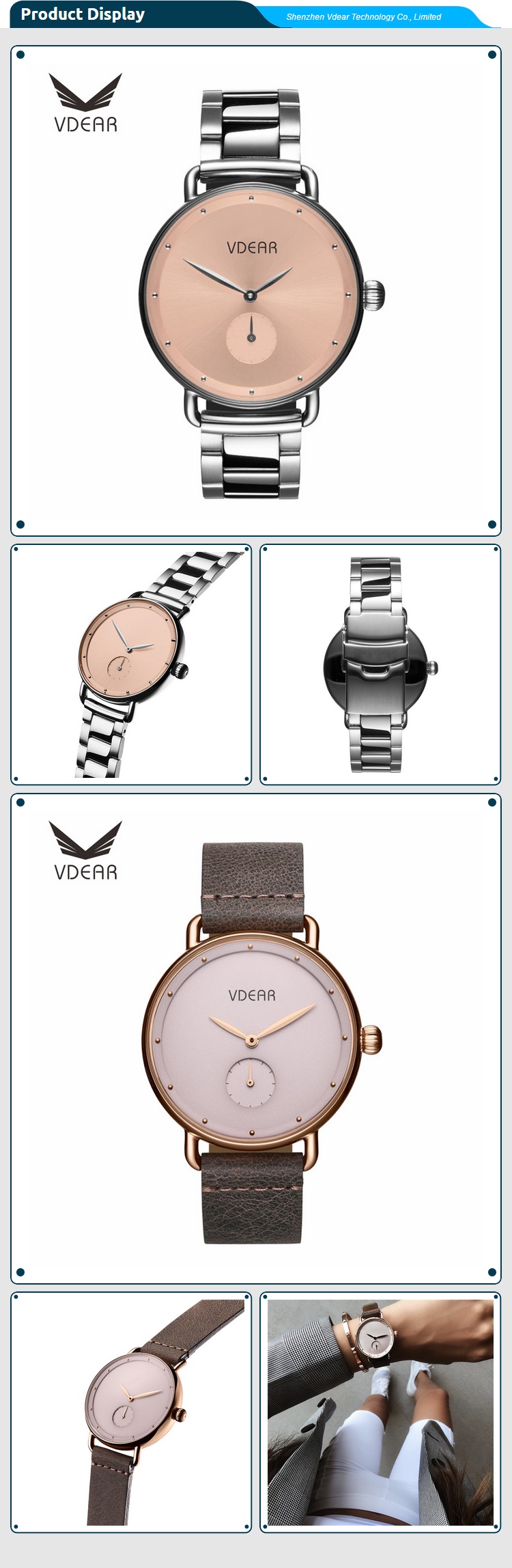 VDEAR - Luxury chain women bulk watches custom logo quartz ladys minimalistic watch others 14