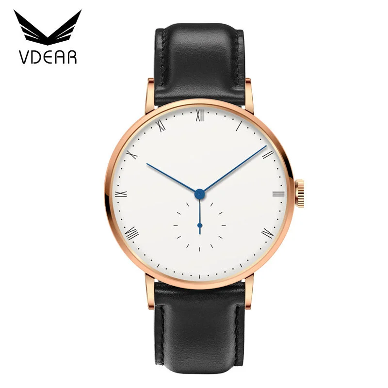 VDEAR - Trendy design horloges met subwijzerplaat en aangepast logo, geen minimum bestelbedrag, Japans uurwerk, roestvrijstalen horloge, overige 1