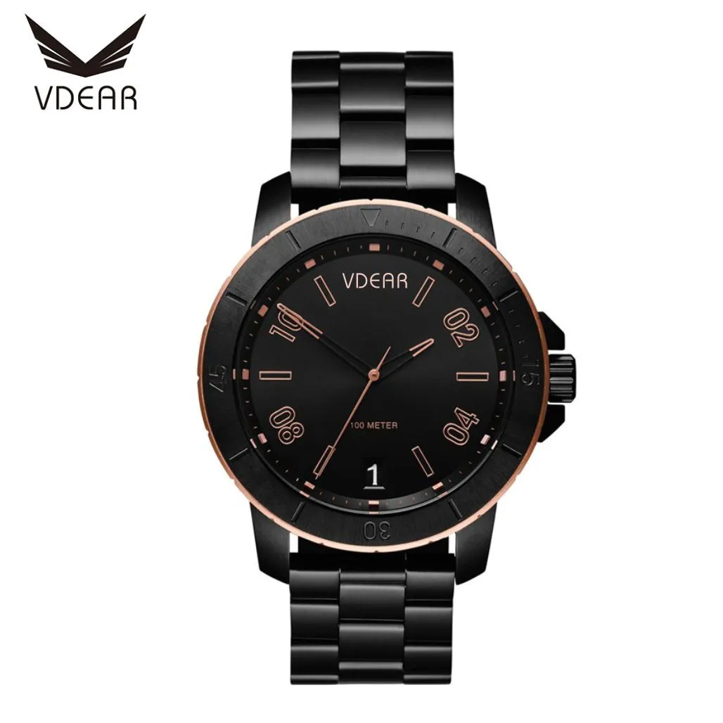 VDCAR - Lässige Herrenuhr mit Mesh-Armband, wasserdicht, Sportuhr, Quarzwerk, Schüssel, Tischuhr und mehr 1