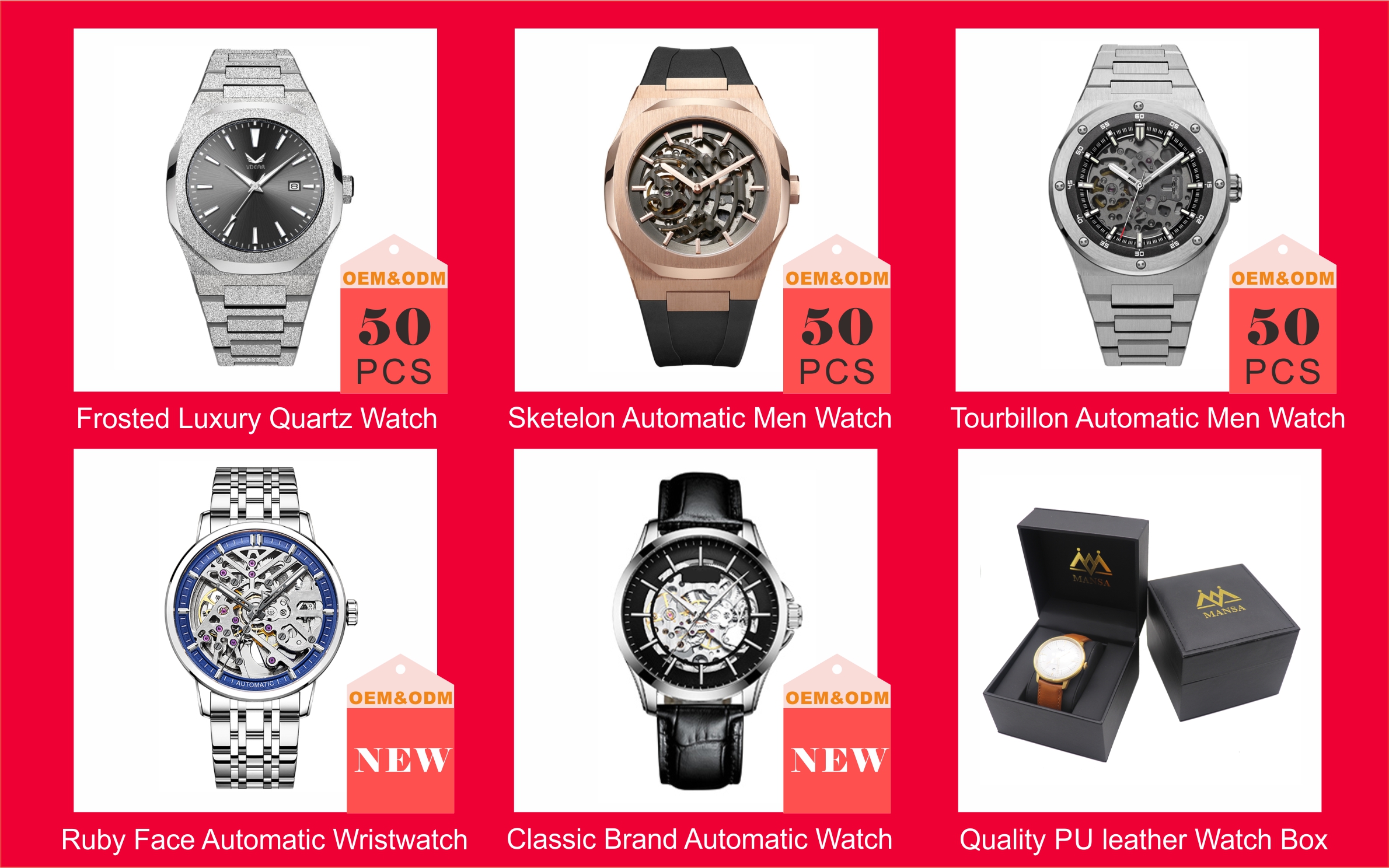 VDEAR - Montre de luxe pour homme, bracelet en acier inoxydable doré rose, étanche à 3 ATM, cadran vierge personnalisable, mouvement à quartz japonais. 8