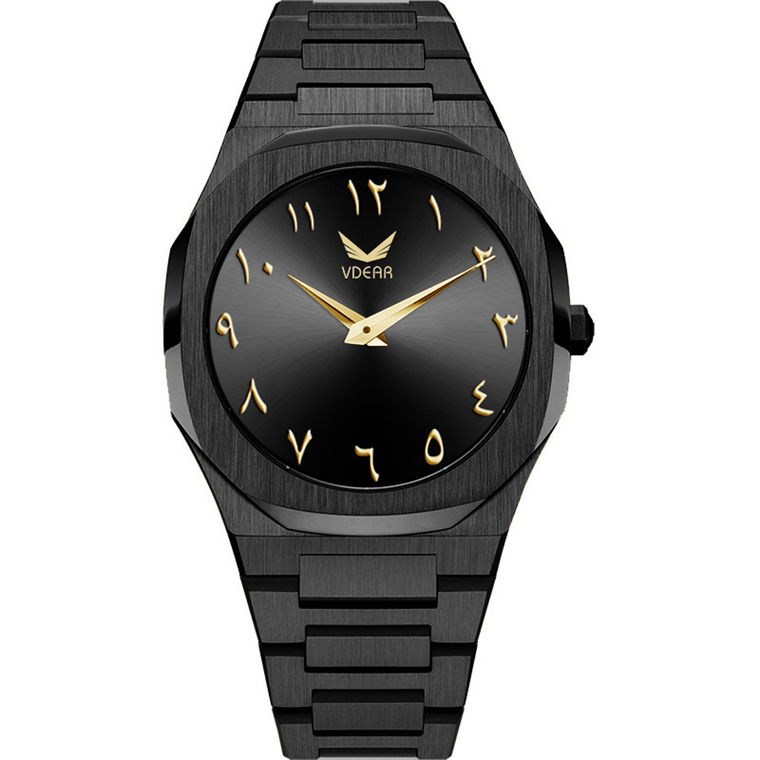 VDEAR - 2021 Fancy Fashionable All Black Stainless Steel 316 Case Arabic Dial Reloj Hombre Elegante Male Minimalist Watch For Men others 1