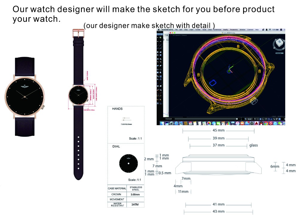 VDEAR - New design simple custom logo Stainless Steel mens Wrist Watch in black others 23