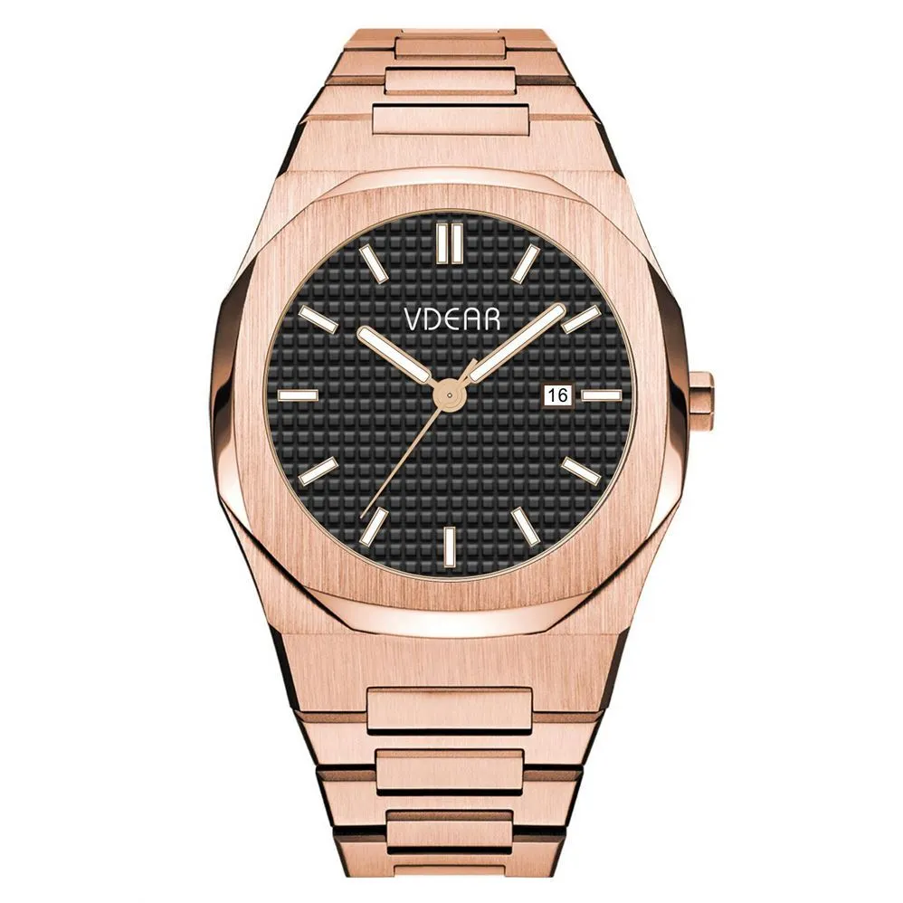 VDEAR - Top Quality 3 Atm Water Resistance Black Dial Watch Case Stainless Steel With Logo others 1