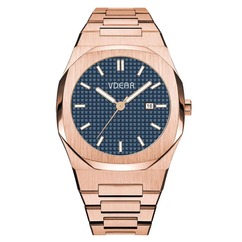 VDEAR - Orologio al quarzo di alta qualità impermeabile con quadrante personalizzato in acciaio inossidabile per uomo e altri 1