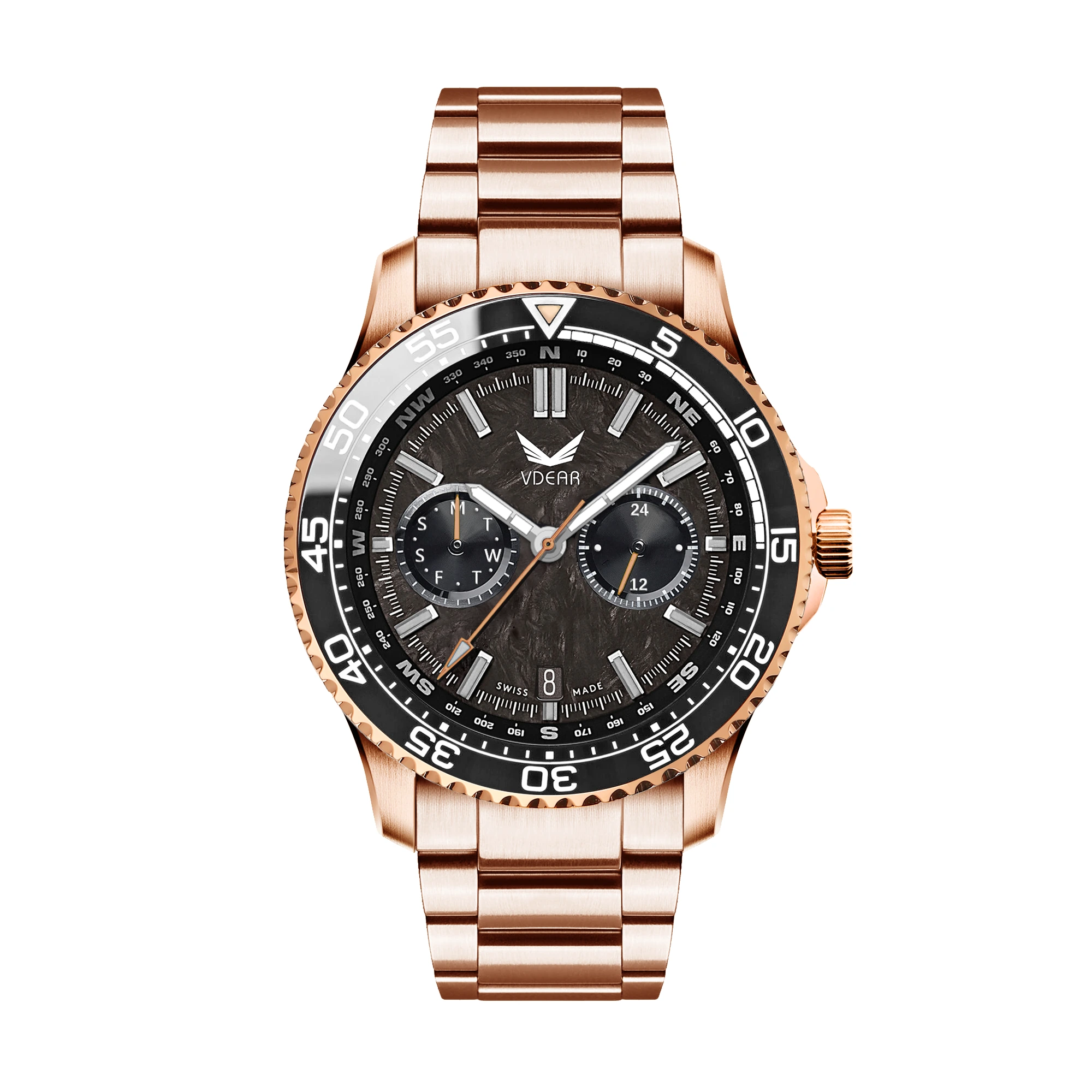 VDEAR - Custom Design Men Chronograph Sport Watches Stainless Steel Case Unique Wrist Watches Men Chronograph Chronograph Watch 1