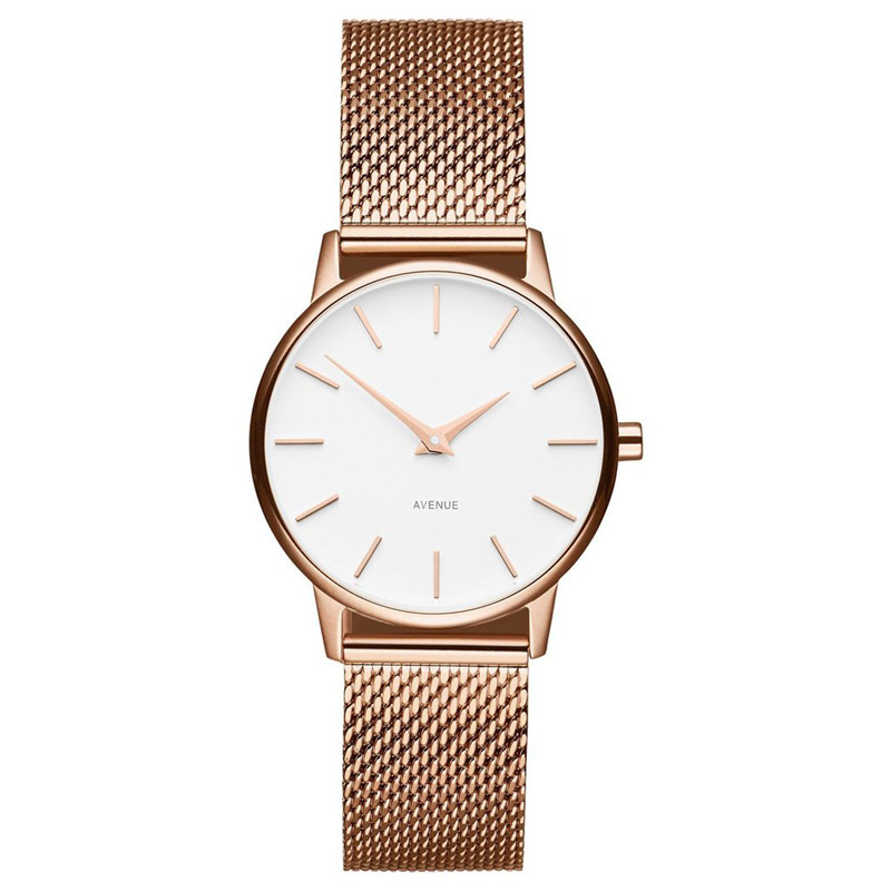 VDEAR - Oranjekleurige, echt lederen band, prachtig dameshorloge, merk dameshorloge, roségoud, dames quartzhorloge 16