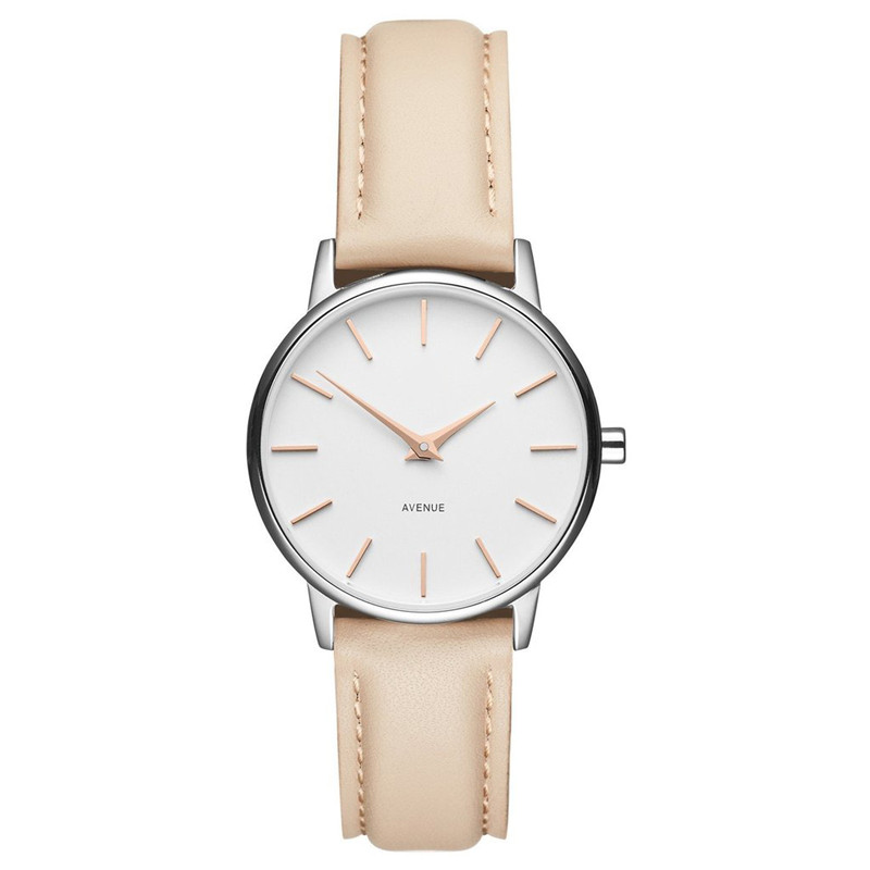 VDEAR - Oranjekleurige, echt lederen band, prachtig dameshorloge, merk dameshorloge, roségoud, dames quartzhorloge 10