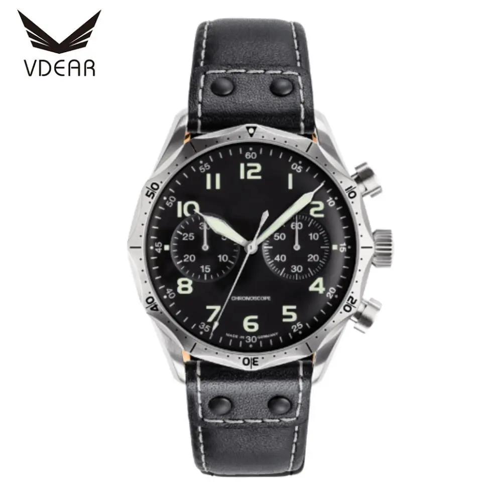 VDEAR - Top Quality Cheap Automatic Custom Your Own Brand Automatic Quartz Watches Chronograph Watch 1
