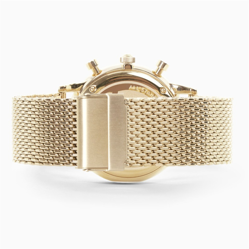 VDEAR - Newest Custom Grey sunray CD grain dial japanese movement stainless steel back quartz watch case 316l Chronograph Watch 22