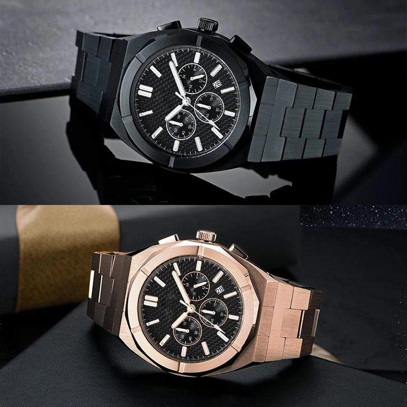 VDEAR - High Quality Carbon Fiber Face Luxury Watch Man Wristwatch Men Classic Wrist Watch Private Label Chronograph Watch New Arrival 1