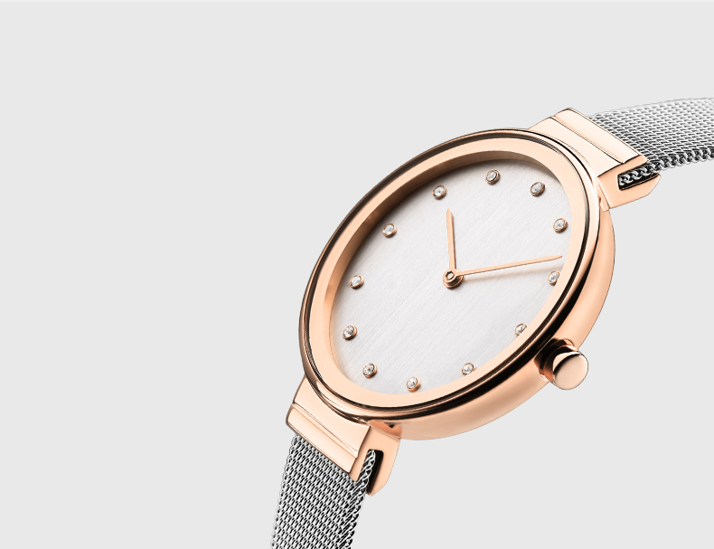 VDEAR - Montre à quartz pour femme, marque de luxe, avec logo personnalisé, cadran en nacre et diamants, bracelet en cuir. 16