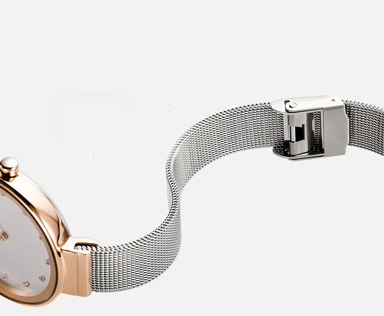 VDEAR - Montre à quartz pour femme, marque de luxe, avec logo personnalisé, cadran en nacre et diamants, bracelet en cuir. 12