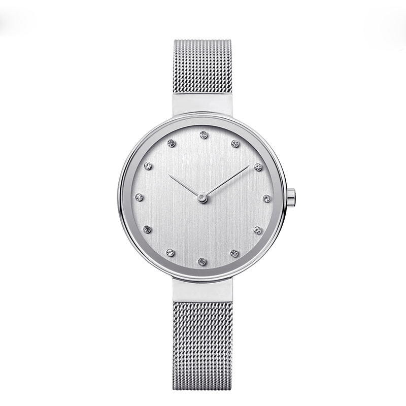 VDEAR - Montre à quartz pour femme, marque de luxe, avec logo personnalisé, cadran en nacre et diamants, bracelet en cuir. 22