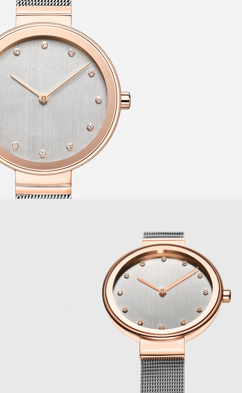 VDEAR - Montre à quartz pour femme, marque de luxe, avec logo personnalisé, cadran en nacre et diamants, bracelet en cuir. 10