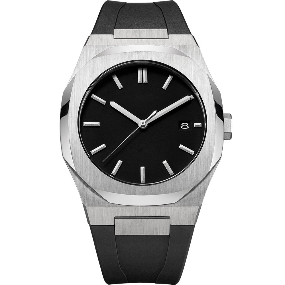 VDEAR - Correa de silicona de lujo resistente al agua hasta 3 ATM, movimiento japonés, relojes deportivos únicos para hombre, logotipo personalizado, estilo acero inoxidable 1