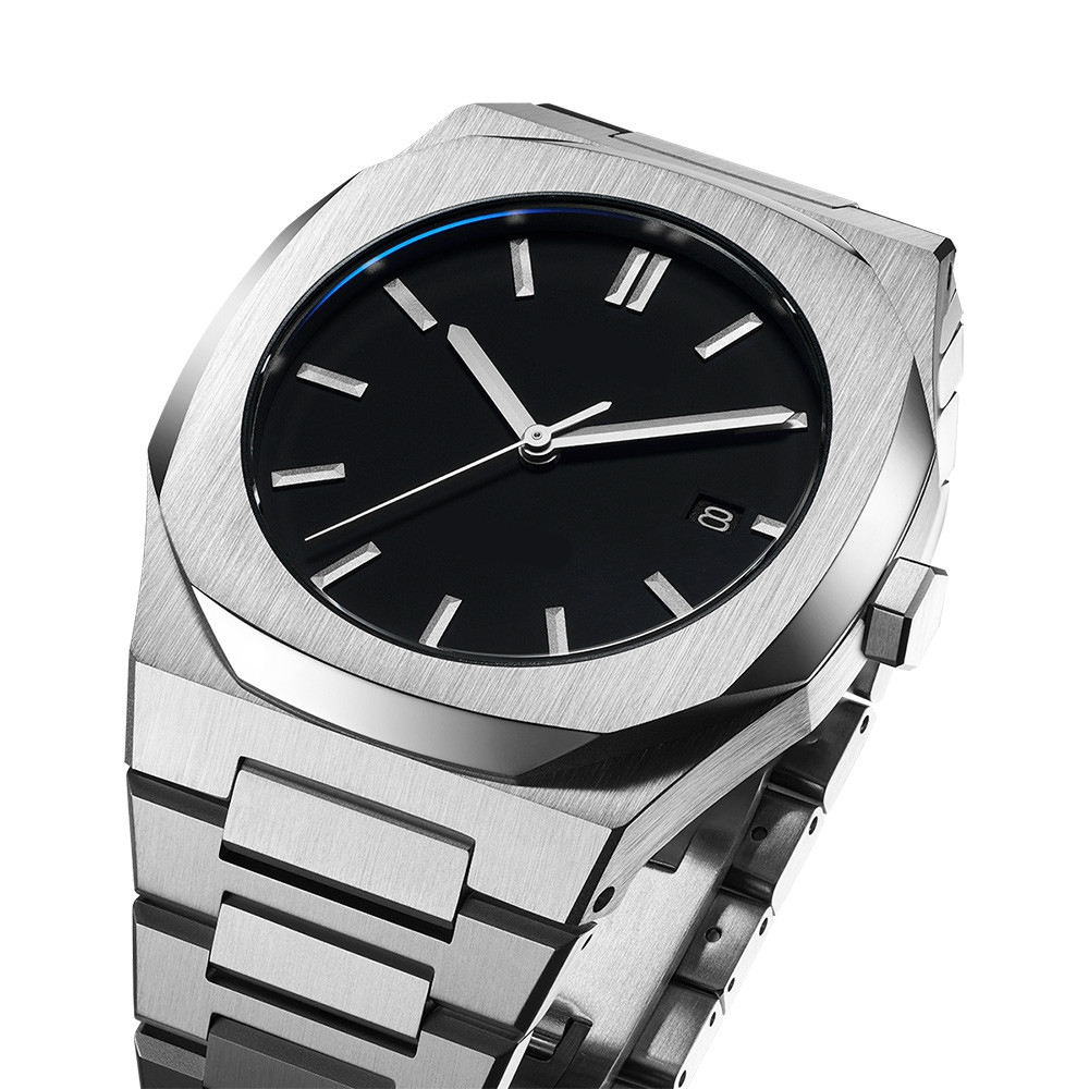 VDEAR - Correa de silicona de lujo resistente al agua hasta 3 ATM, movimiento japonés, relojes deportivos únicos para hombre, logotipo personalizado, estilo acero inoxidable 10